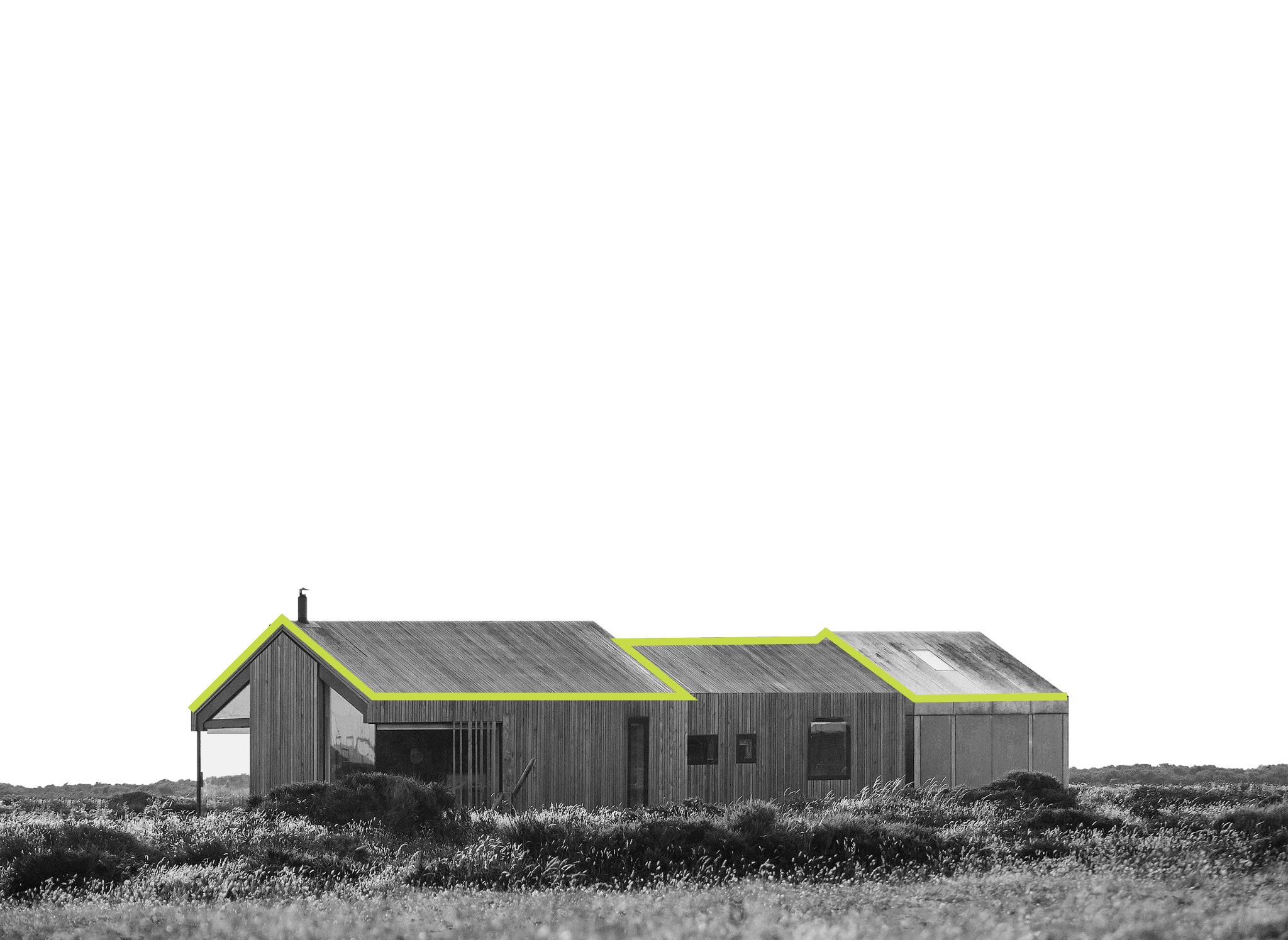 Modern facade house cutout